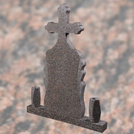 MONUMENT FUNERAR ORTODOX 5 CU CAP TRIFOI GRANIT ROSA