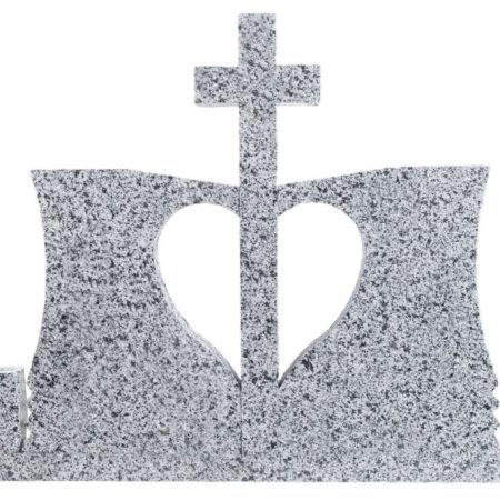 MONUMENT FUNERAR INIMA DUBLA NR.5+CRUCE CAP DREPT GRANIT NEW HALAYEB