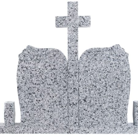 MONUMENT FUNERAR WAVE DUBLU+CRUCE CAP DREPT GRANIT NEW HALAYEB