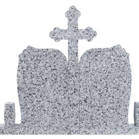 MONUMENT FUNERAR WAVE DUBLU+CRUCE CAP TRIFOI GRANIT NEW HALAYEB