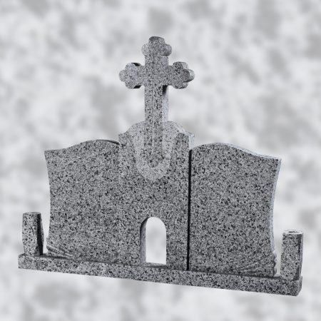 MONUMENT FUNERAR DUBLU M26+CRUCE MIJLOC GRANIT NEW HALAYEB