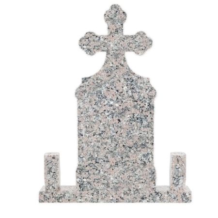 MONUMENT FUNERAR ORTODOX 3 CU CAP TRIFOI GRANIT ROSA