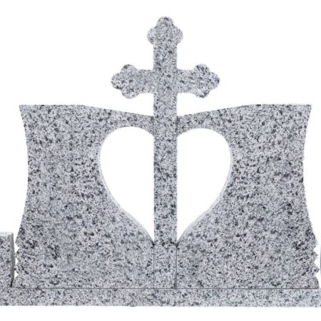 MONUMENT FUNERAR INIMA DUBLA NR.5+CRUCE CAP TRIFOI GRANIT NEW HALAYEB