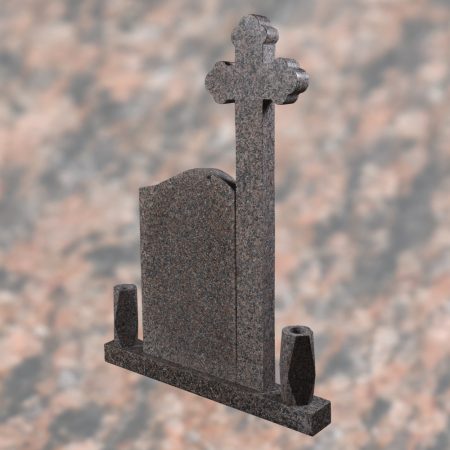MONUMENT FUNERAR OGEE STG/DR+CRUCE CAP TRIFOI GRANIT ROSA