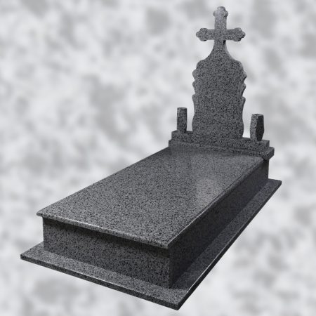 SET CADRU SIMPLU CU MONUMENT FUNERAR ORTODOX 5 CAP TRIFOI GRANIT NEW HALAYEB
